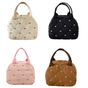 Lovely Bows Makeup Bag Large Capacity Cosmetic Bag Wash Bag Handheld Travel Toiletry Bag Makeup Storage Bag