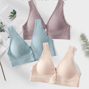 MAOMEI Cotton nguyên chất Áo ngực ngủ cho con bú Thoải mái Ngoại cỡ Đồ lót nữ Thoáng khí Mềm Đồ lót bà bầu Nữ