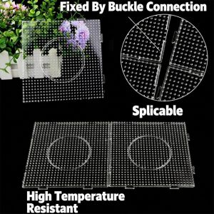 OKDEALS High Quality 2.6mm Bean Board Hama Beads Tool Handmade Crafts Decor DIY Pegboard Creative DIY Make Puzzle Perler Beads Template Handmade Craft