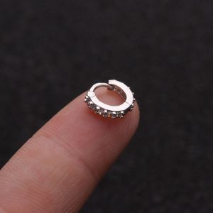 YUNAFIN 1PC Thời trang  Vỏ sụn xoắn ốc Daith Conch Snug CZ xỏ lỗ tai Vòng mũi Bông tai Huggie Hoop Trang sức cơ thể