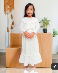 Gamis LILI putih manasik anak perempuan 1-12 tahun 2024