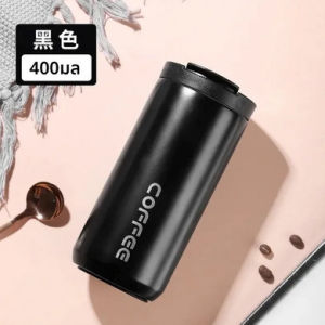 B.LIVEM 🔥50%OFF🔥400ML สแตนเลสสตีลกาแฟ ขวดแก้วความร้อน LeakProof รถขวดสูญญากาศถ้วยกาแฟแบบพกพาขวดฉนวนแก้วเก็บความเย็น