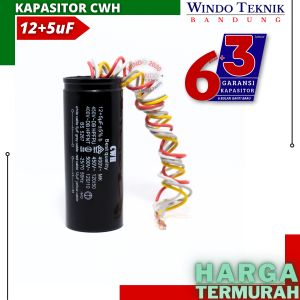 KAPASITOR MESIN CUCI 2 TABUNG 5+12uf CAPASITOR DOBEL / KAPASITOR DOUBLE DINAMO / ALCO MESIN CUCI 5 + 12 UNICON CWH