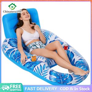 Inflatable Pool Recliner Floater Multifunctional Water Sports Floating Seat Portable Foldable Adults Swimming Pool Accessories