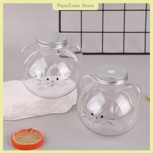 [PureZone] Kawaii Cat Water Bottles For Milk Tea Coffee Juice Portable Drinking Cup Home Transparent Juicing Beverage Drink Bottle BPA Free
