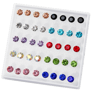good 999 Fashion Design temperament 20 pairs of multifulcolour Shine Zircon stud Earrings ES6071-6075