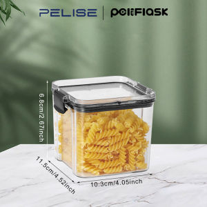 Pelise Airtight Cereal Storage Container Clear Plastic Jar with Sealed Lid for Kitchen Organization with Lid Dry Food Storage for Pantry
