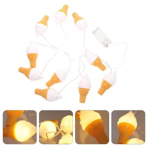 MUKANG Sandwich Ice Cream Lights String 2M 10LED Warm Light Wedding Lamp Chain Creativity Waterproof Holiday Decorative Lamp Childrens Room