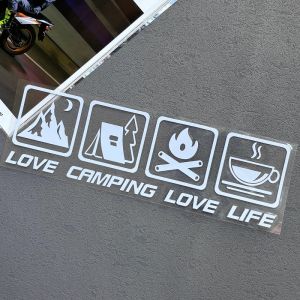 CANPING LOVE LIFE Camping Car Stickers Wilderness Campfire Adventure Car Decoration Stickers Coffee RV Off Road Waterproof For Tail Box Sticker