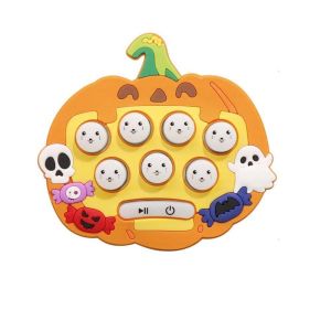 NCUMBE Game Keyring Mini Whack-a-Mole Machine Hallowmas Cartoon Quick Push Bubble Game Sensory Toy Music Handheld Game Machine Keychain Toys For Kids
