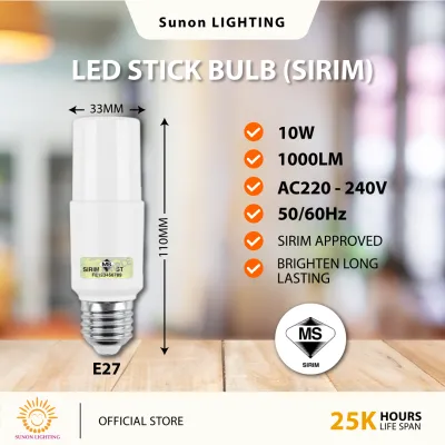 🔥SIRIM Approved🔥LED Stick Bulb PLC E27 E14 6W / 10W / 15W / 18W / 20W Ceiling Light Bulb