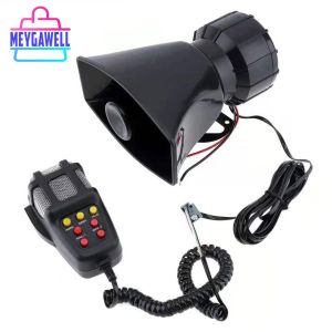 Speakers Loud 7-Sound Police Siren Air Horn Megaphone Tone Mic PA System Emergency Amplifier Hooter Car Warning Alarm Car Horn