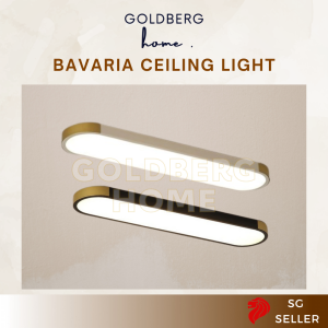 Bavaria 24W LED Long Ceiling Light White Black 65cm - Living Room Bedroom | Goldberg Home