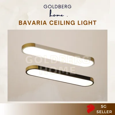 Bavaria 24W LED Long Ceiling Light White Black 65cm - Living Room Bedroom | Goldberg Home