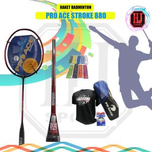 Raket Original Badminton Pro Ace Stroke 880 Bonus Komplit