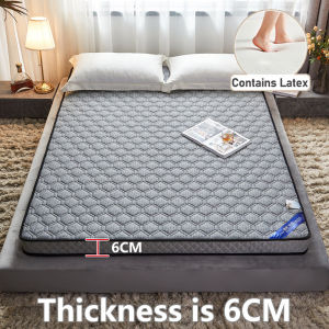 Grey 4/6cm (Queen/King/Single) Thicker Synthetic Latex Mattress Foldable Mattress Soft Tatami Mattress Tilam Lateks Topper