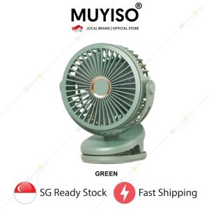 MUYISO🇸🇬 Portable Fan Strong Wind USB Fan Can Use As Desktop Fan Stroller Fan or Clip Fan Long Lasting