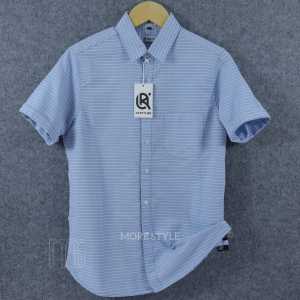 Kemeja Salur Pria Pendek  Atasan Pria Katun Oxford Premium M-XXL