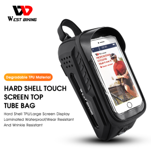 WEST BIKING Bicycle Bag Tpu Material Bicycle Bag Waterproof 2l Large Capacity Mobile Phone Holder Sports Bag Touch Screen MTB Bicycle Accessories