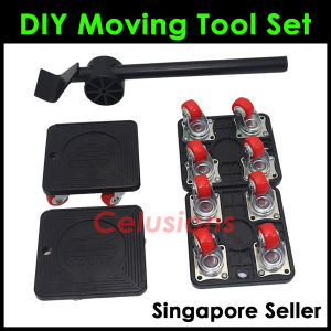 【SG Seller】✔️Portable DIY Moving Tool Set✔️ 360° Roller Wheel Mover Transport Furniture Heavy Bulky Object Slider Trolley Lever Dollies Accessories