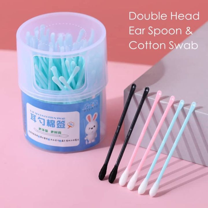 2in1 Ear Pick Cleaning Cotton Swab Ear Wax Picker Ear Cleaner Spoon