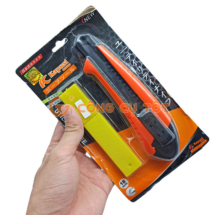 Dao rọc giấy Kapusi bản 18mm TẶNG kèm lưỡi dao, mẫu tùy chọn | Lazada.vn