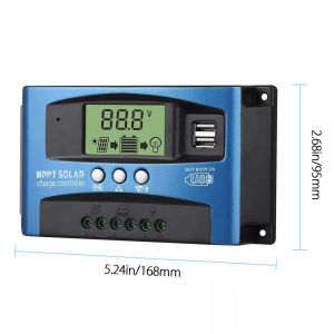 100A 30A PWM Solar Charge Controller 12V/24V Battery Regulator Solar Panel Controller LCD Display