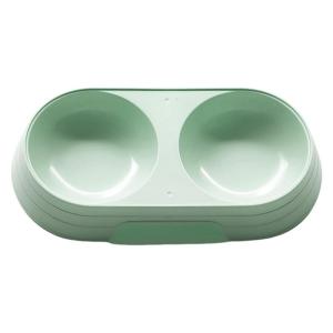 Nonslip Bottom Feeding Dish Double Bowl Feeder Water Container For Small Dog Cats Space Saving Modern Design Feeder