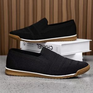 ZEEMIN Mens Big Size Mesh Flat sole Casual Shoes Summer New Soft Sole Non Slip Breathable Round Toe Slip On Lightweight Walking Shoes