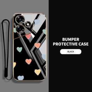 VRQR New Style INS Phone Case for Infinix Hot 40i Smart 8 Tecno Spark go 2024 Spark 20 POP 8 Hot 30 Play NFC X6835B Hot 30i X6831 X669 X6525 Colorful Love Printing Pattern Luxury Silicone Soft Shell With Free Strap