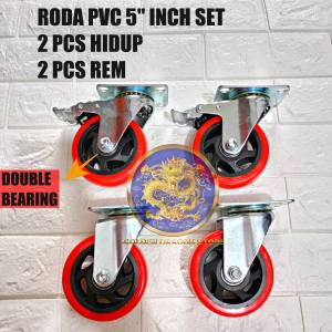 1 SET Roda 5" inch / Roda 5" inch 2 Hidup + 2 Rem