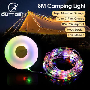 Outtobe Camping Light Color String Lights Portable LED Lights Rechargeable Tent Light Fairy String Lights Waterproof Camping Lantern for Emergency Christmas Decoration