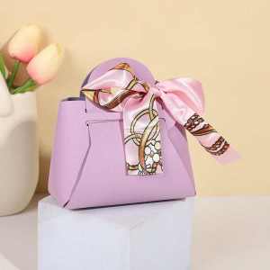 BECORATE European Style Wedding Gift Box Leather Gift Bag With Ribbon For Candy Goodies Cookies