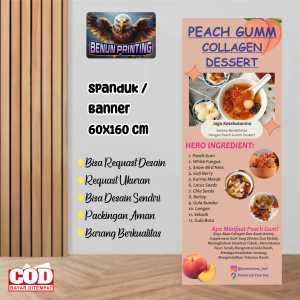 Spanduk Banner Peach Gumm 60X160 Cm Bisa Request  Desain