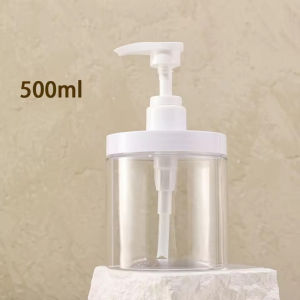 500/1000ml Pump Bottle Dispenser Wide Mouth Clear Shower Bottles Refillable PET Storage Bottle