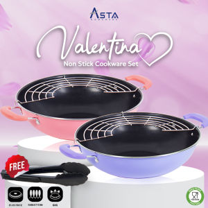 Wajan Anti Lengket - Panci Penggorengan Tirisan Jepitan - Valentina Set 3 pcs | Asta Homeware