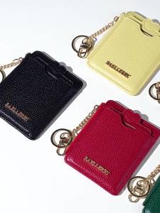Baellerry Keychain cardholder for women featuring a lychee-patterned transparent window and a portable coin purse card holder