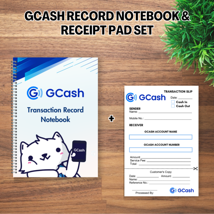 JM Creatink Gcash Record Notebook + Transaction Slip Receipt Pad Set ...