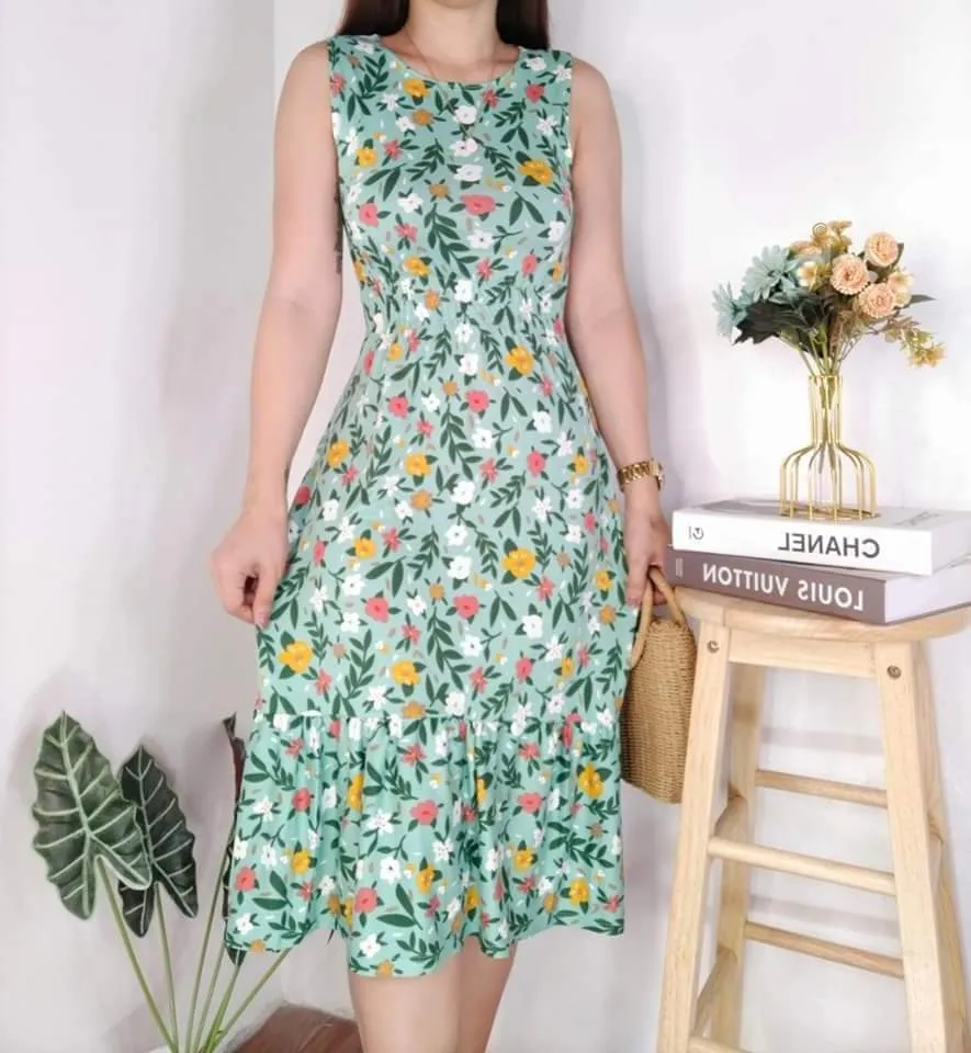 Hawaiian Dress female elegant dress skirt chiffon sleeveless mid