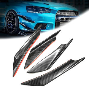 🔥🔥🔥fenglin 4Pcs Carbon Fiber Car Bumper Fin Canard Splitter Diffuser Spoiler Air knife