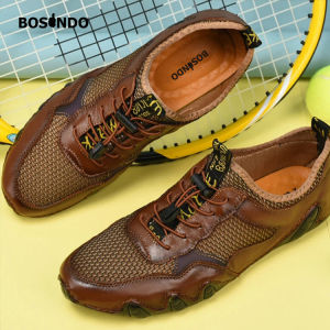 Bosindo - Sepatu B59/sepatu sneakers pria kulit asli/sepatu pantofel tali pria kulit asli/sepatu kasual pria
