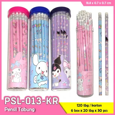 1 Tabung 30 pcs Pensil HB Fancy Karakter ujung penghapus