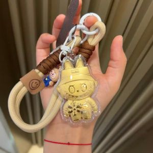 Alloy Gold Foil Keychain Cartoon Pendant Bag Charm Cute Gift For Women Girls
