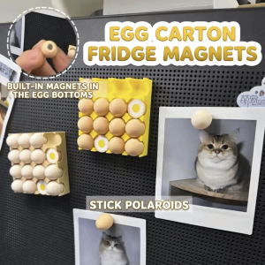 【Ready Stock】 ic Egg Tray Fridge Creative Design Reusable Egg Refrigerator s Cute Egg Shape Memo Note Holder Kitchen Decor