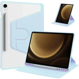 SAMSUNG TAB S10 FE / S10 FE PLUS CASING AUTO WAKE/SLEEP 360 ROTATING ACRYLIC CRYSTAL PROTECTIVE CASE