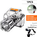 Headlamp rechargeable strong flash light head-mounted flashlight waterproof. 