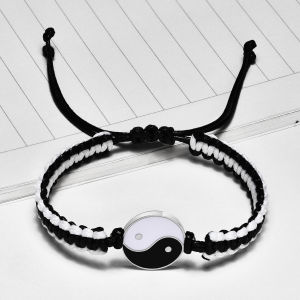 Kemstone Stainless Steel Enamel Male Female Adjustable Wax Rope Bracelet Jewelry Gift for Men Women