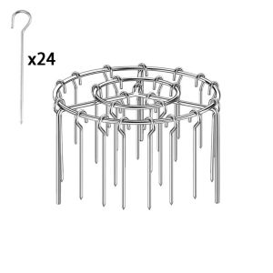Durable Stainless Steel Air Fryer Grill Round with Grilled Skewers Hanging Skewers Rack Barbecue Grill for Home Kitchen Outdoor