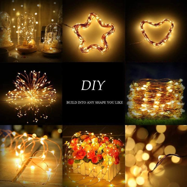 GOODMOBILE 100 LED Solar Copper Wire Christmass Lights (10 meters) Fairy String Lights / 8 Modes