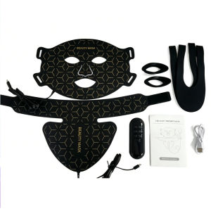 LED Silicone Light Therapy Mask and Neck Set 7 Color Photon Rejuvenation Device for Facial Skin Care